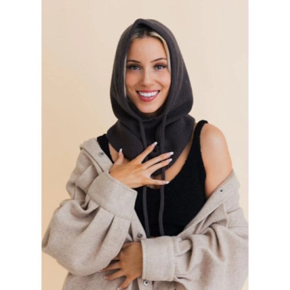Balaclava Headwarmer w/ Drawstring Grey